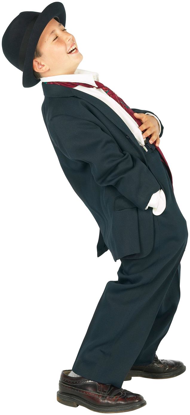 Boy Wearing Adult Suit